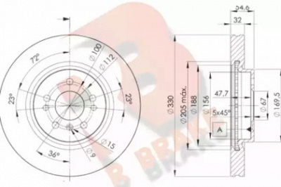 R BRAKE 78rbd23507 -  Тормозной диск
